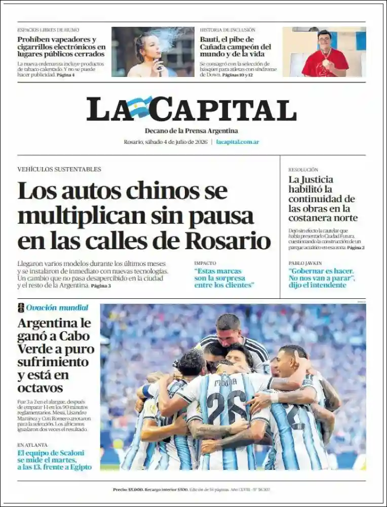 Estudios Max | CADENA PUEBLO NOTICIAS - Tapa del diario La Capital Rosario