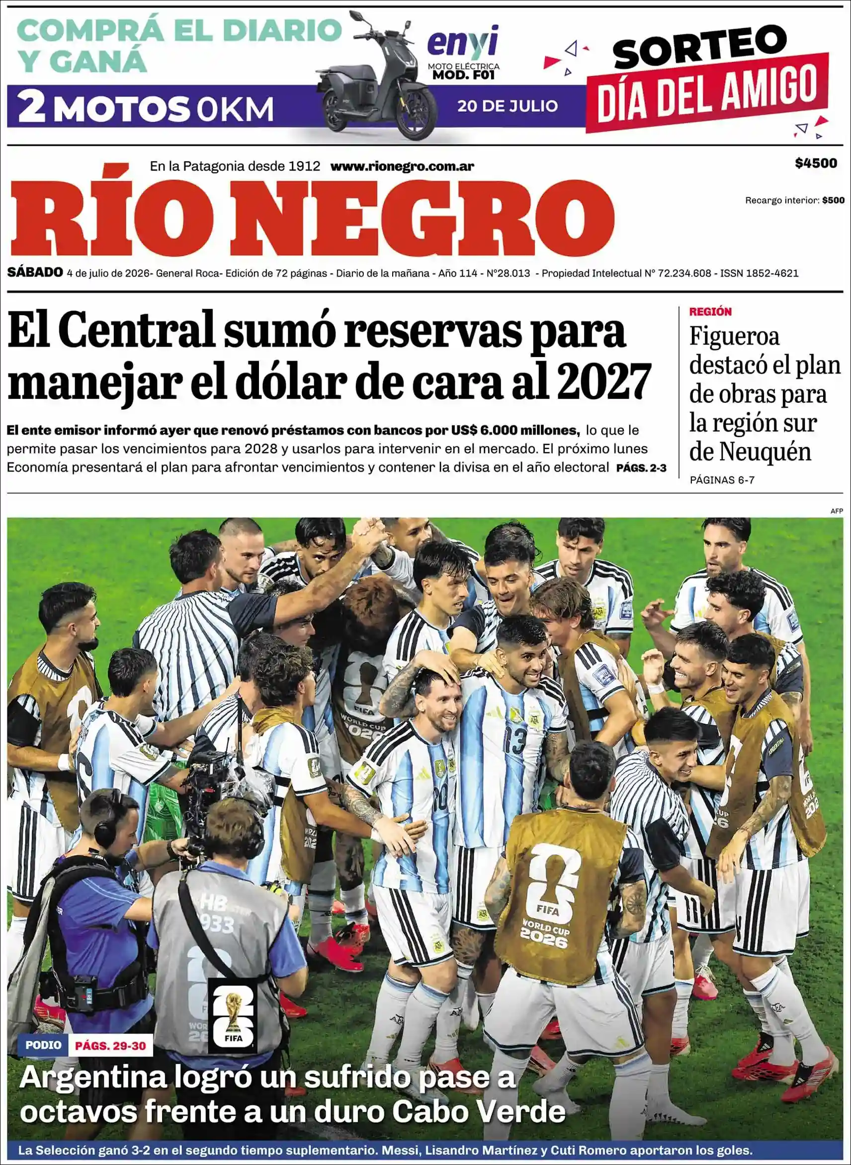 Estudios Max | CADENA PUEBLO NOTICIAS - Tapa del diario Rio Negro