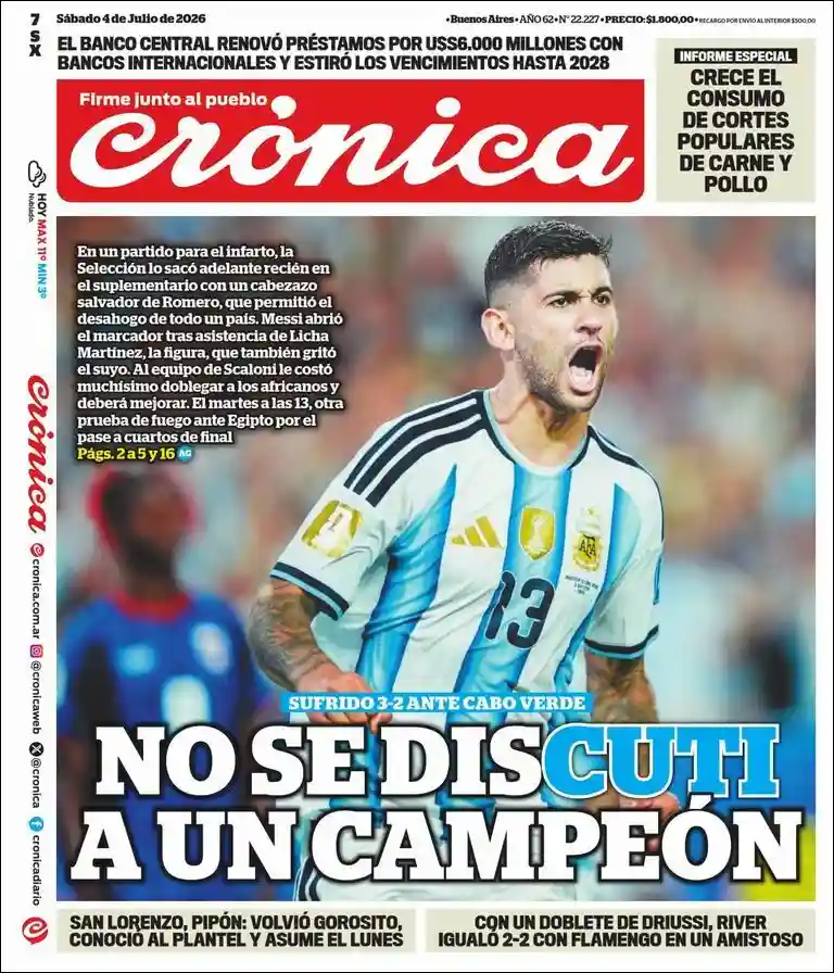 Estudios Max | CADENA PUEBLO NOTICIAS - Tapa del diario Crónica
